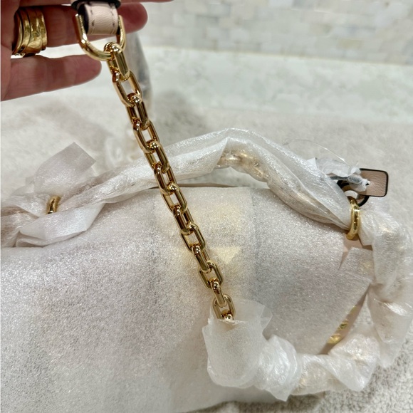 NWT Michael Kors Blush Pink, Cream and Gold Crossbody Bag with Studded Details - Picture 3 of 9